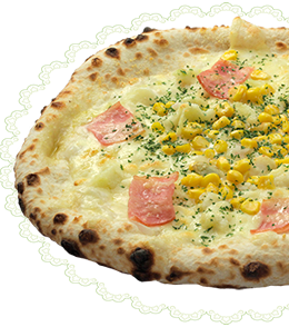 ベーコン＆ポテト みんな大好き！ポテトのピッツァ 1100円 ベーコン/ポテト/コーン/MIXチーズ/パルメザンチーズ/ホワイトソース